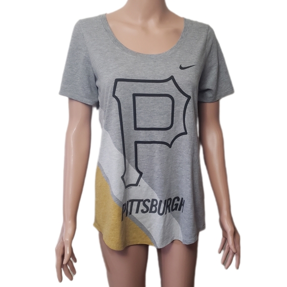 Gray Genuine Merchandise Pittsburgh Pirates P Logo "The Nike Tee"- Sz L - Picture 1 of 7